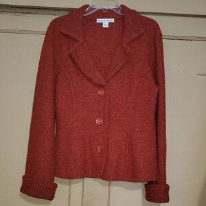 David Brooks Rust Cardigan Sweater